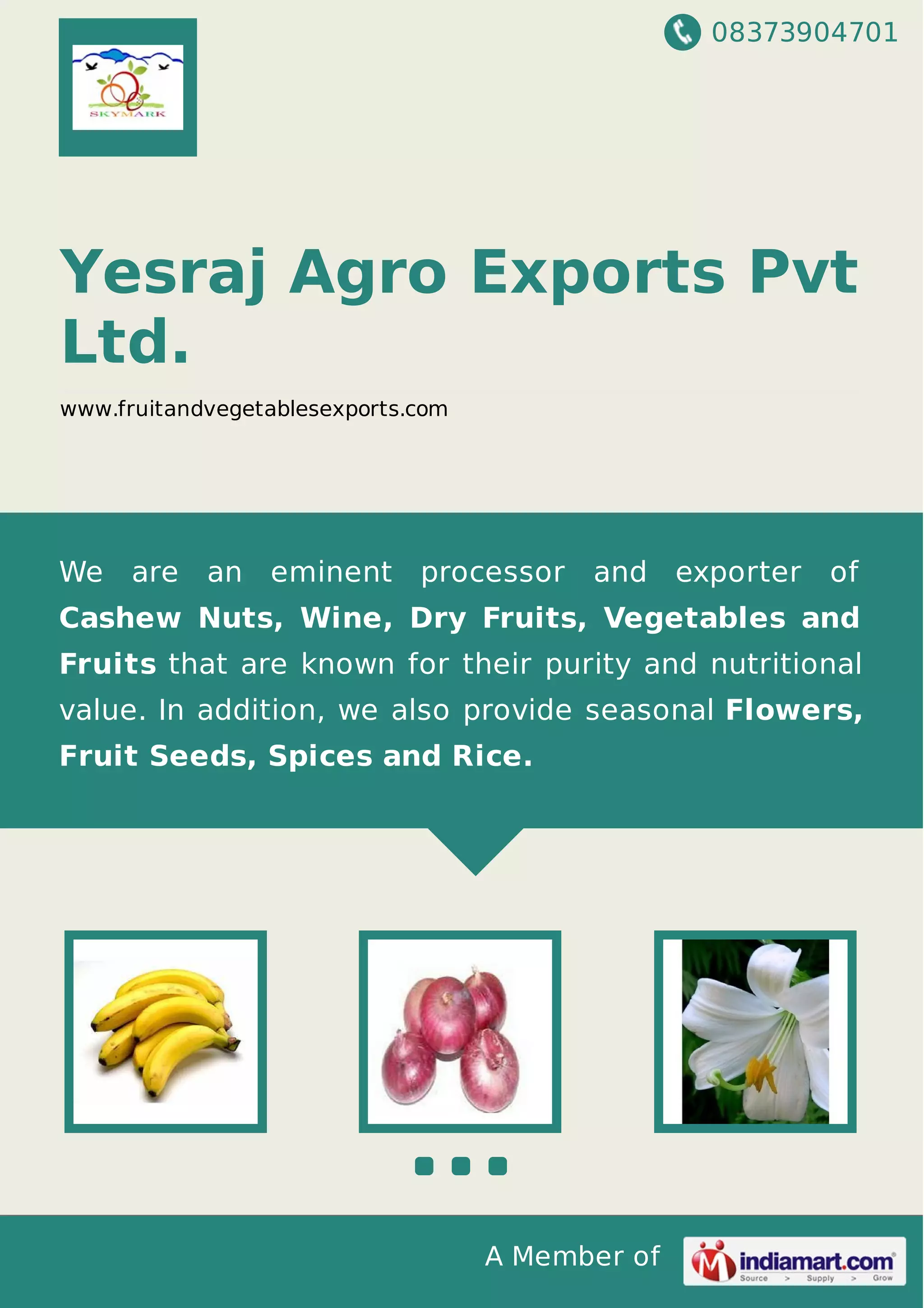 Yesraj Agro Exports Pvt Ltd., Pune, Fresh Fruits PDF