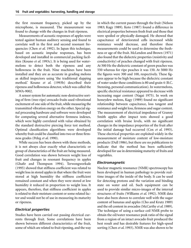 Fruit and vegetables Harvesting, Handling and Storage PDF