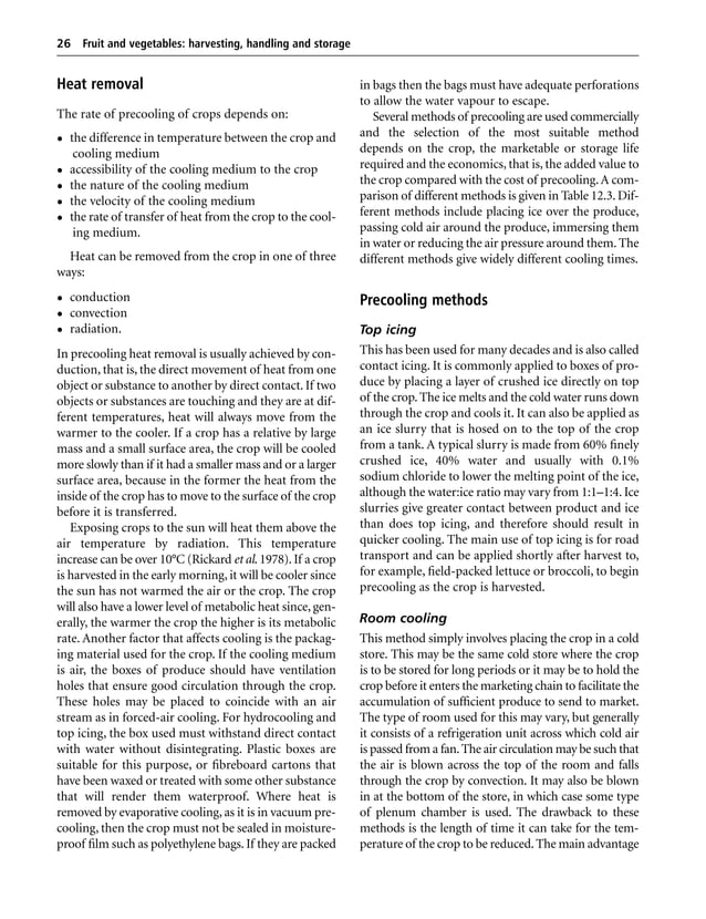 Fruit and vegetables Harvesting, Handling and Storage PDF