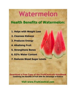 FruitCeutical Handbook At-a-Glance - Natural Health Benefits of Fruit