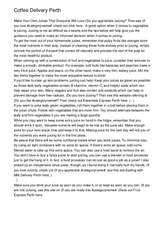 Coffee Delivery Perth