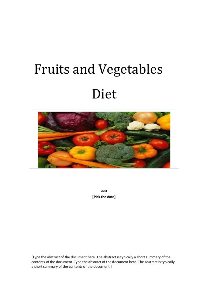 Fruites and vegetables diet