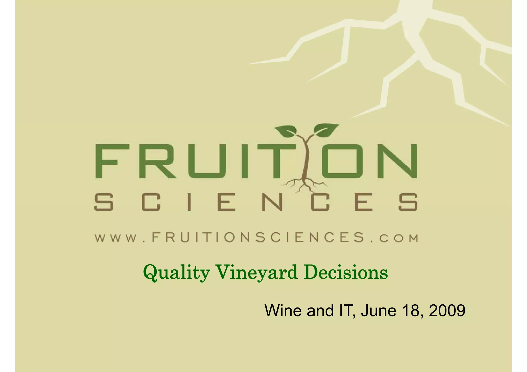 Fruition Sciences Juin 2009 PPT