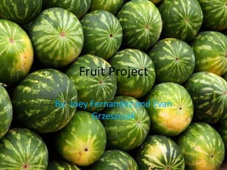 Fruit Project By: Joey Fernandez and Evan Grzeszczak 