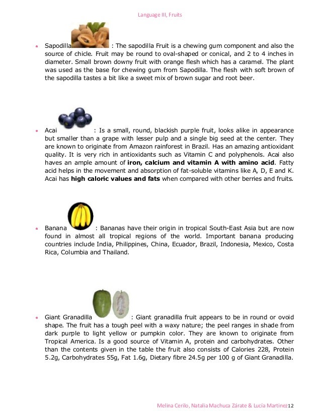 Classification of fruits