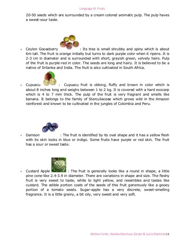 Classification of fruits