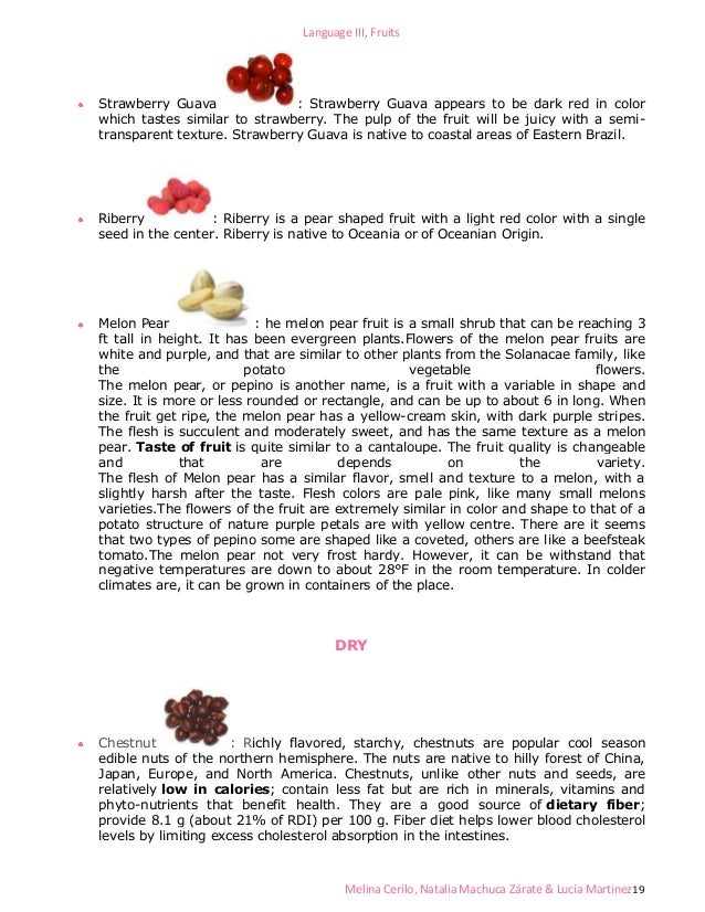 Classification of fruits