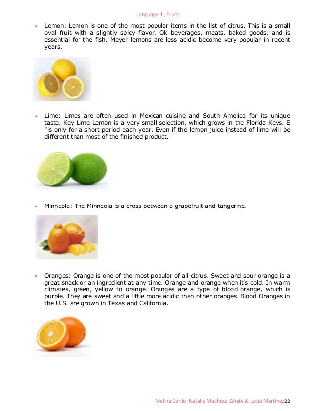 Classification of fruits