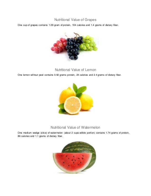 Fruits And Their Nutritional Value