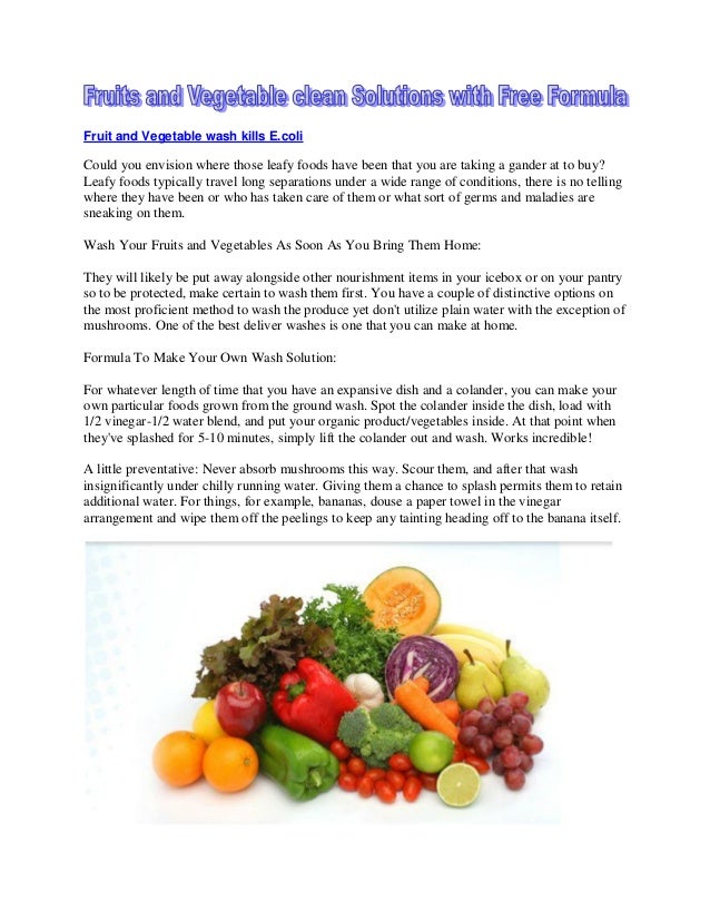 Fruit and Vegetable wash kills Salmonella