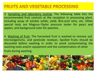 Fruits and vegetable processing 1 | PPTX