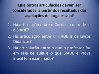 Como são elaboradas as avaliações Externas (Larga Escala)MATRIZ CURRICULARMATRIZ DE REFERÊNCIADESCRITORES ITEM
