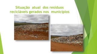 Situação atual dos resíduos
recicláveis gerados nos municípios
 