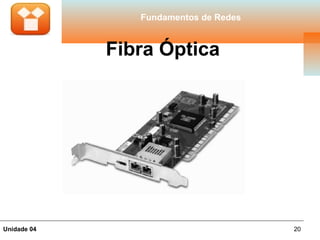 Fundamentos de Redes


             Fibra Óptica




Unidade 04                             20
 