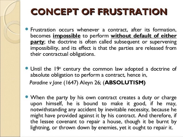 Contract Law Frustration