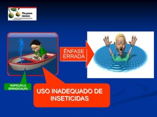 USO INADEQUADO DE
INSETICIDAS
INSPEÇÃO &
ERRADICAÇÃO
ÊNFASE
ERRADA
 