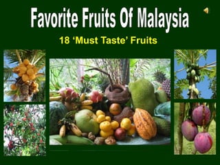 18 ‘Must Taste’ Fruits




                         1
 