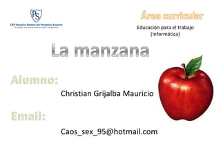 Educación para el trabajo (Informática) Christian Grijalba Mauricio [email_address] 