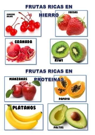 Frutas ricas en hierro y proteinas