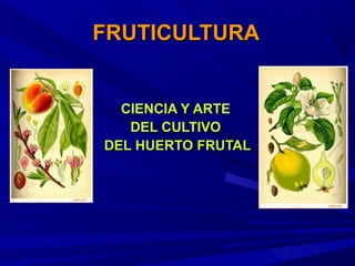 FRUTICULTURAFRUTICULTURA
CIENCIA Y ARTECIENCIA Y ARTE
DEL CULTIVODEL CULTIVO
DEL HUERTO FRUTALDEL HUERTO FRUTAL
 