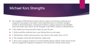 Michael Kors PESTLE and SWOT Analysis