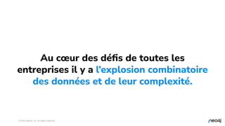 © 2023 Neo4j, Inc. All rights reserved.
4
Au cœur des déﬁs de toutes les
entreprises il y a l’explosion combinatoire
des données et de leur complexité.
 