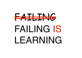 FAILING 
FAILING IS 
LEARNING 
 