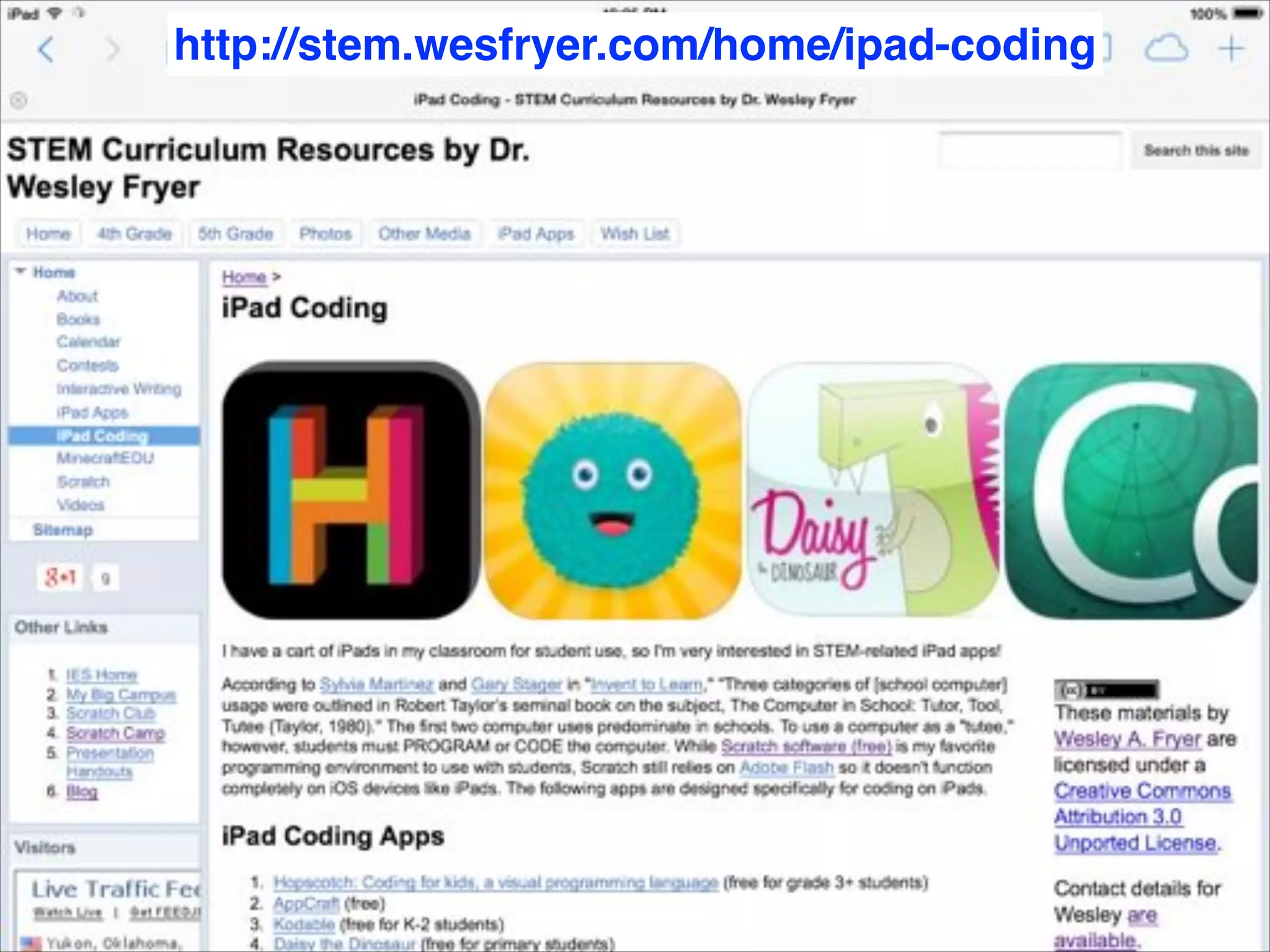 http://stem.wesfryer.com/home/ipad-coding

 