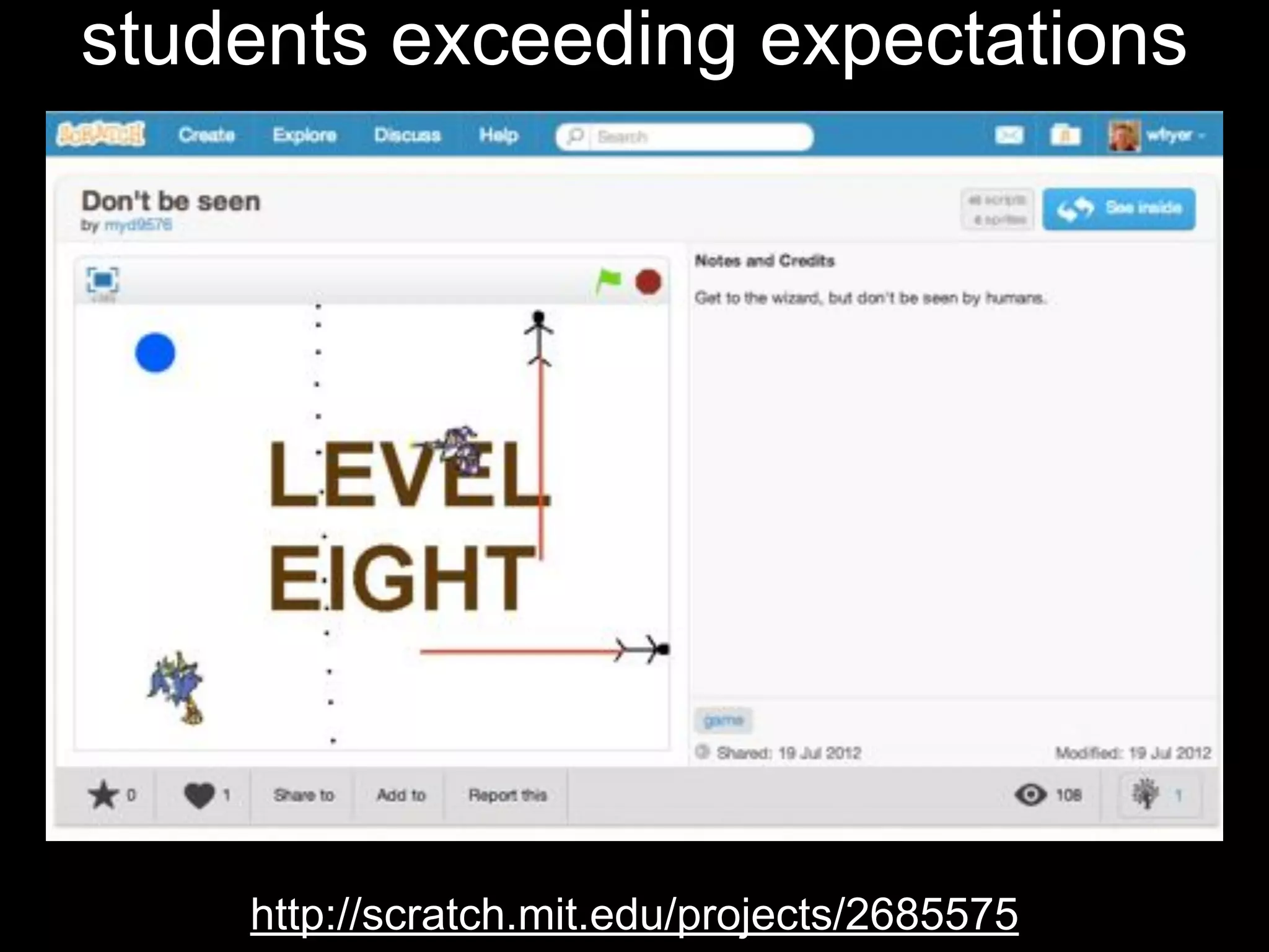 students exceeding expectations

http://scratch.mit.edu/projects/2685575

 