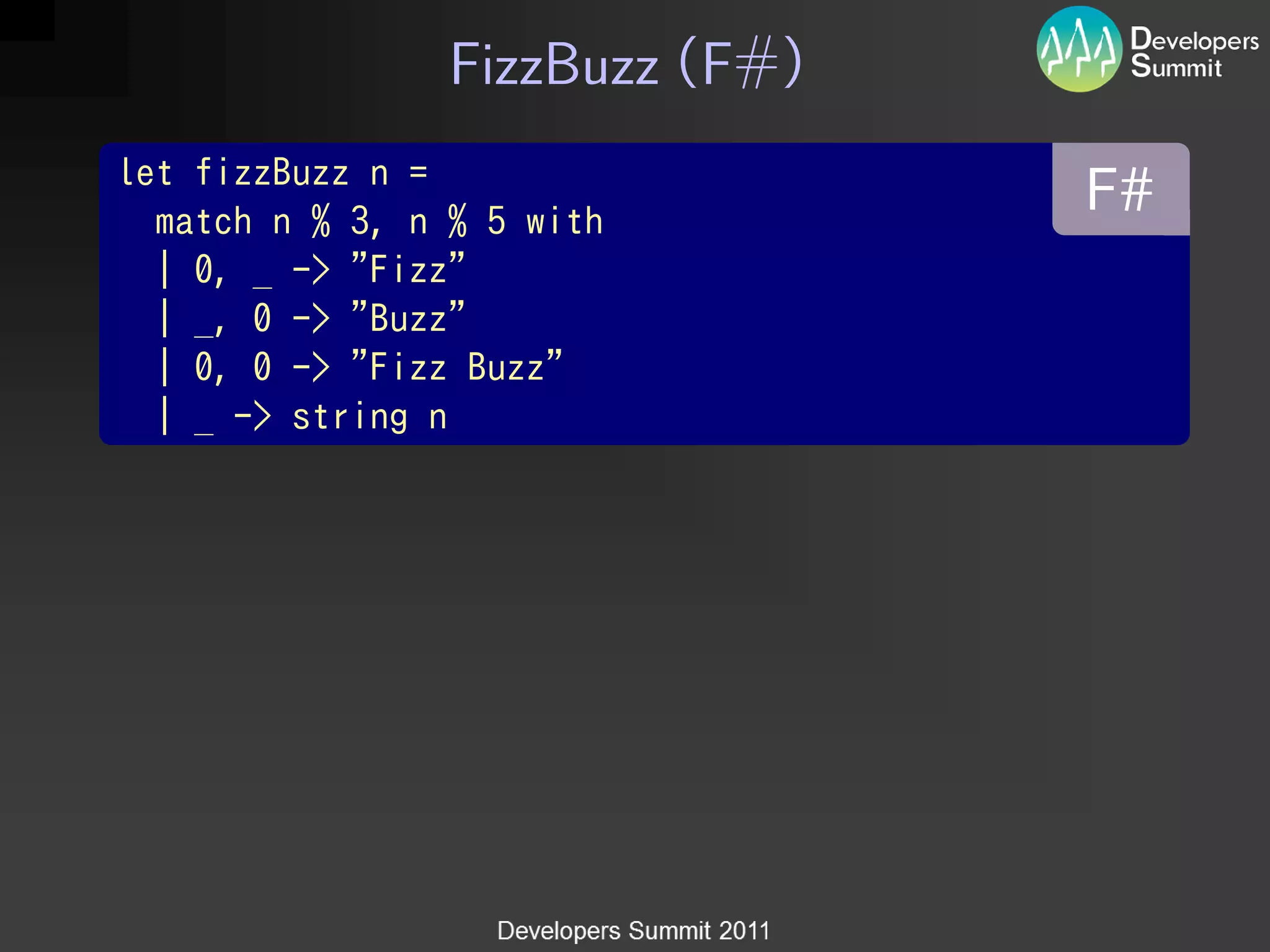 FizzBuzz F#
 