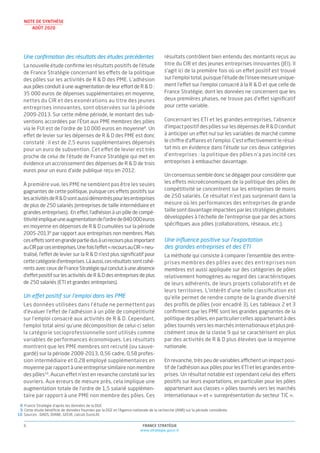 FRANCE STRATÉGIE
www.strategie.gouv.fr
6
NOTE DE SYNTHÈSE
AOÛT 2020
Une conﬁrmation des résultats des études précédentes
L...