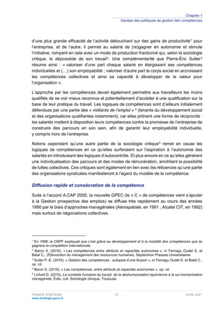 Chapitre 1
Genèse des politiques de gestion des compétences
FRANCE STRATÉGIE 25 AVRIL 2021
www.strategie.gouv.fr
La loi de...