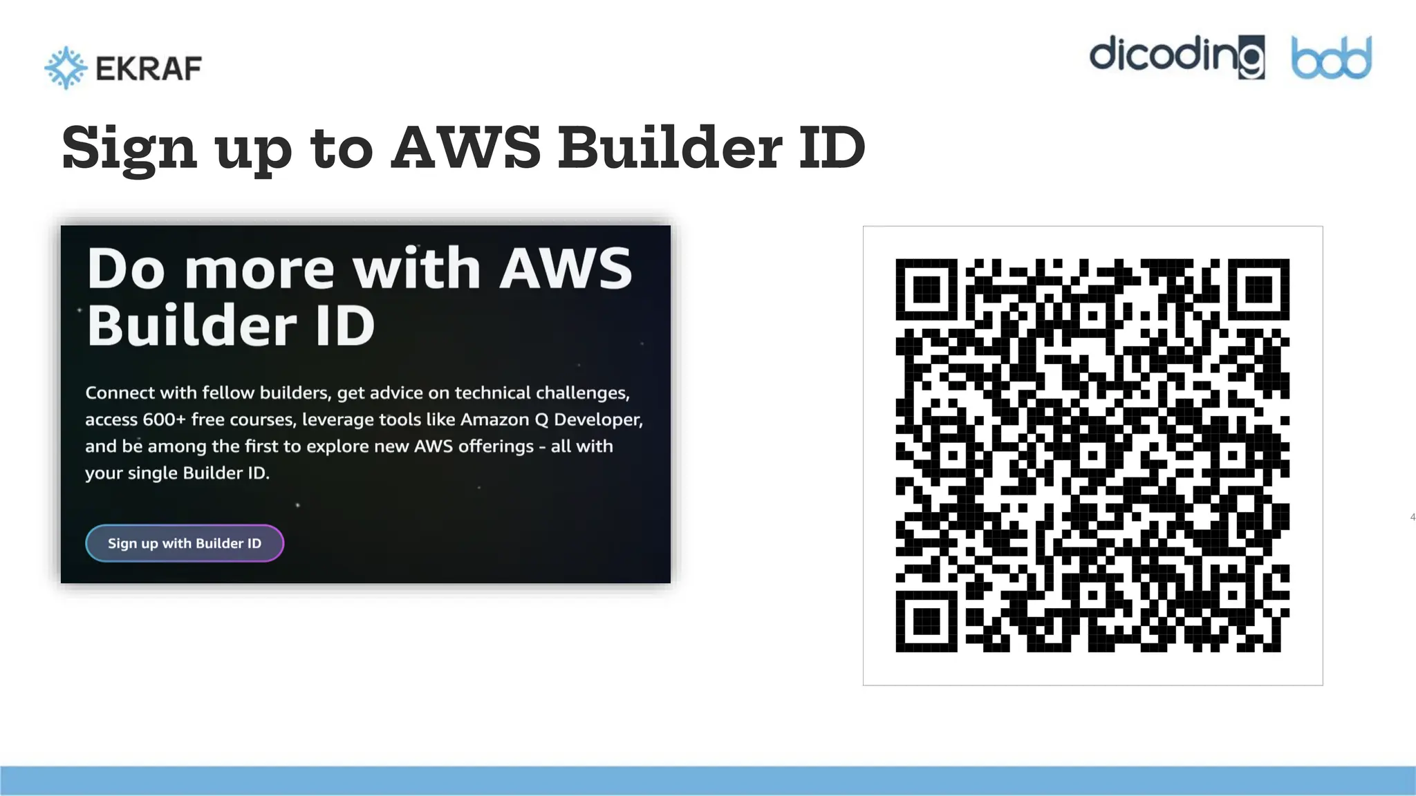 Sign up to AWS Builder ID
4
 