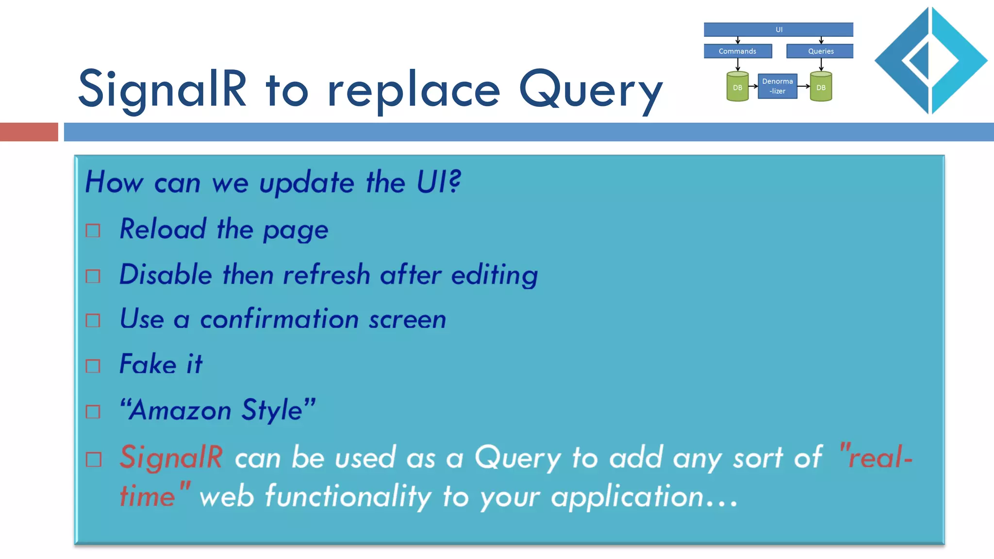 SignalR to replace Query
 