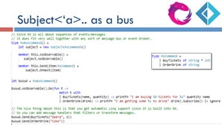 Subject<‘a>.. as a bus
 