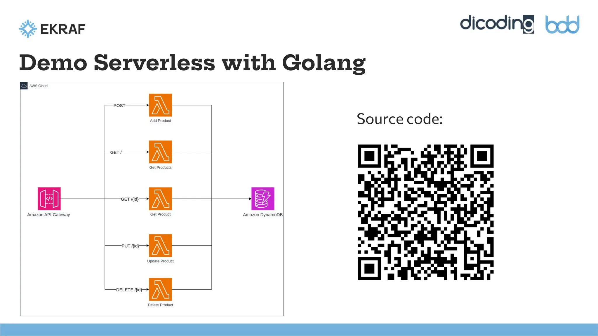 Demo Serverless with Golang
Source code:
 