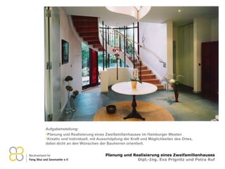 Aufgabenstellung: Planung und Realisierung eines Zweifamilienhauses im Hamburger Westen Kreativ und individuell, mit Ausschöpfung der Kraft und Möglichkeiten des Ortes,  dabei dicht an den Wünschen der Bauherren orientiert. 