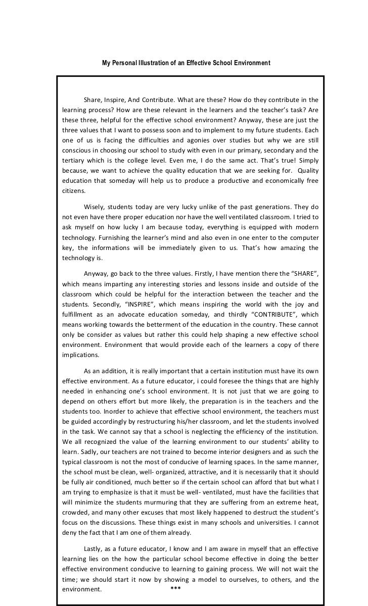 My school environment essay