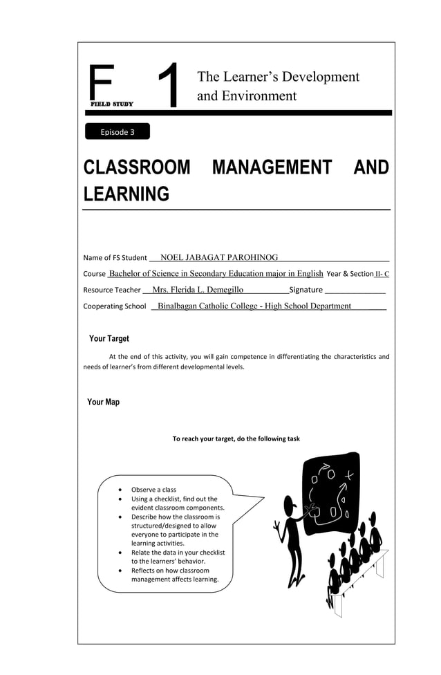 Fs 1 episode 3 classroom management and learning | PDF