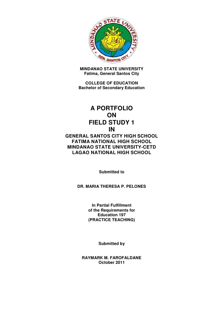 cover page for college report