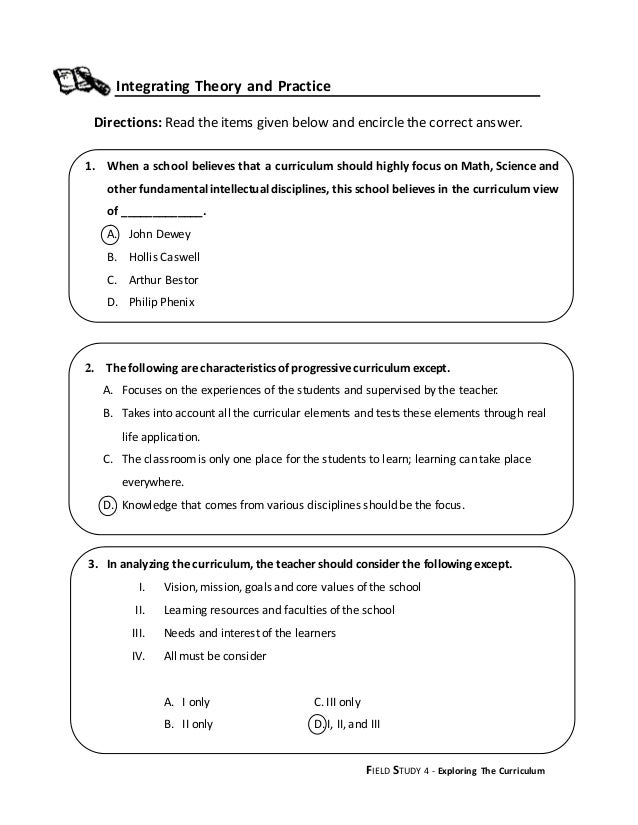 H Chart Of Traditional And Progressive Curriculum