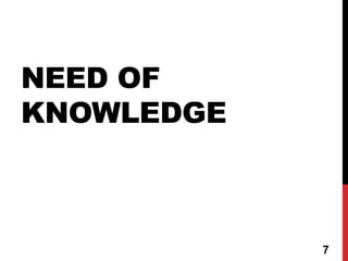 NEED OF
KNOWLEDGE
7
 