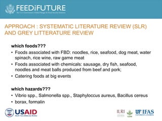 Food safety and antimicrobial resistance research:  a One Health perspective