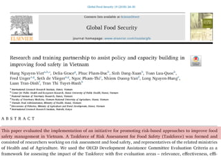 Food safety and antimicrobial resistance research:  a One Health perspective