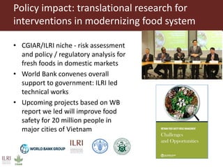 Food safety and antimicrobial resistance research:  a One Health perspective