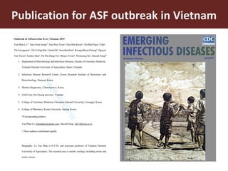 Food safety and antimicrobial resistance research:  a One Health perspective