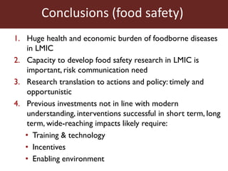 Food safety and antimicrobial resistance research:  a One Health perspective