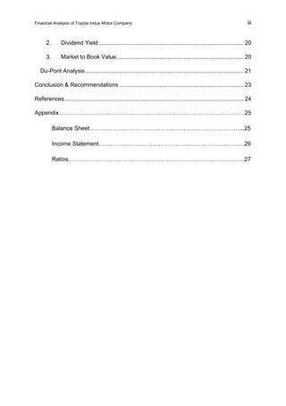 Financial Statement Analysis of Toyota Indus Motors | PDF