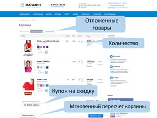 Отложенные
товары
Купон на скидку
Количество
Мгновенный пересчет корзины
 