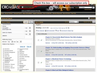 Check this box – will access our subscription only
 
